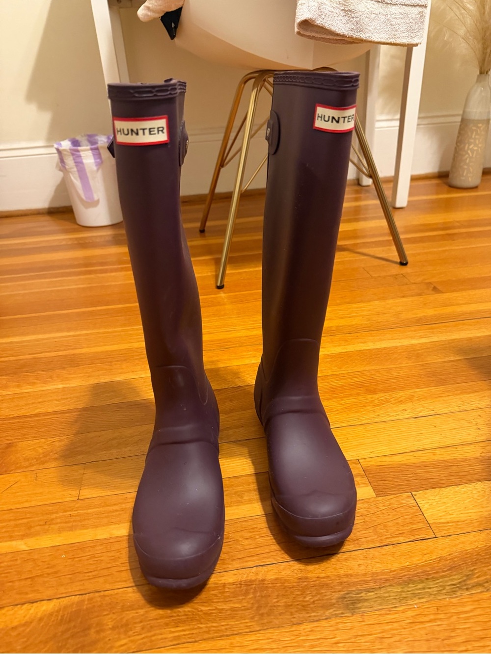 Hunter Tall Waterproof Rain Boots in Deep Plum